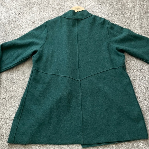 Eileen Fisher Boiled/Felted Wool Moto Asymmetrical Sweater/Jacket size 1X - Picture 2 of 12